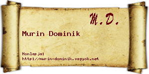 Murin Dominik névjegykártya